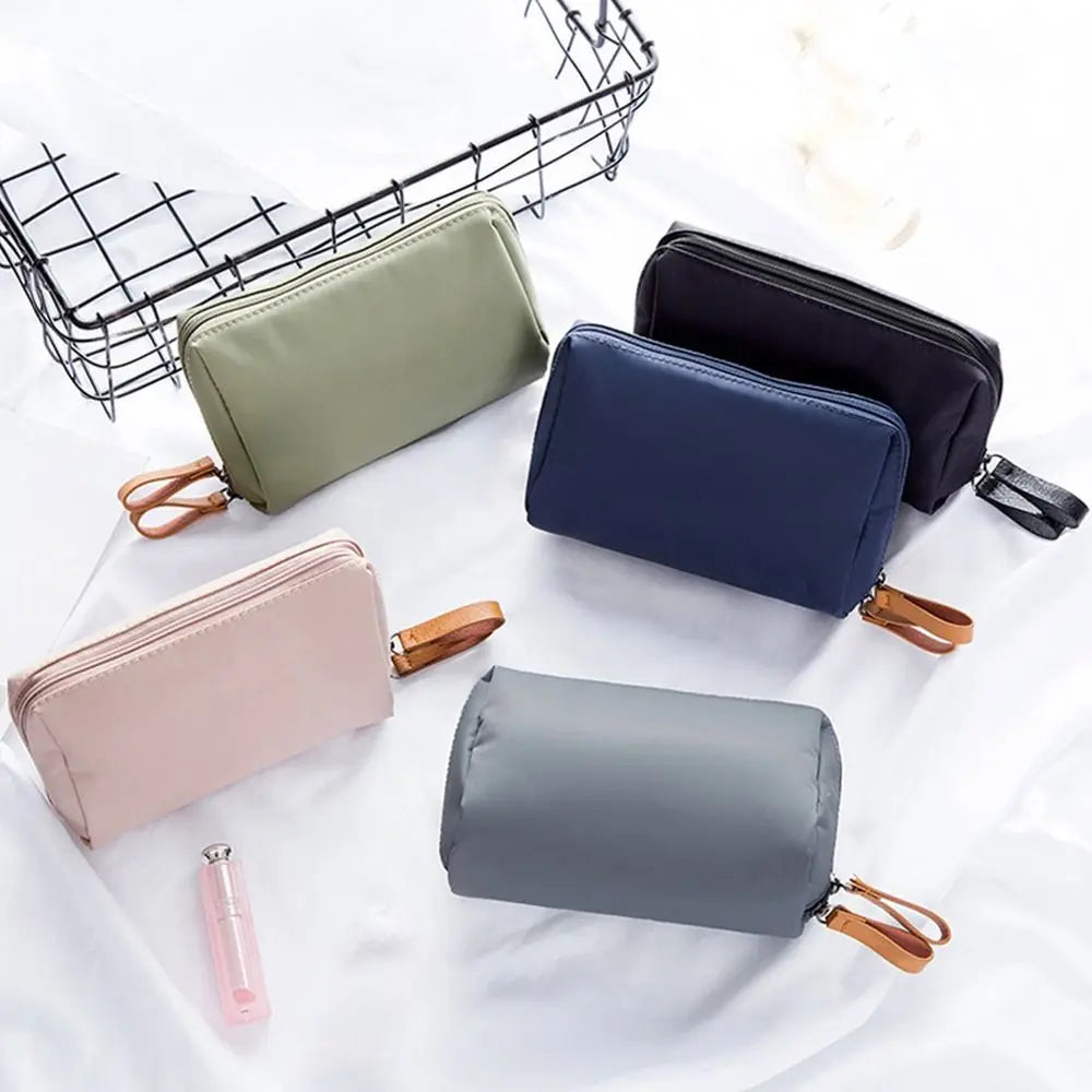 Makeup and face  Small Makeup Bag Simple Solid Colour Cosmetic Storage Bag for Women