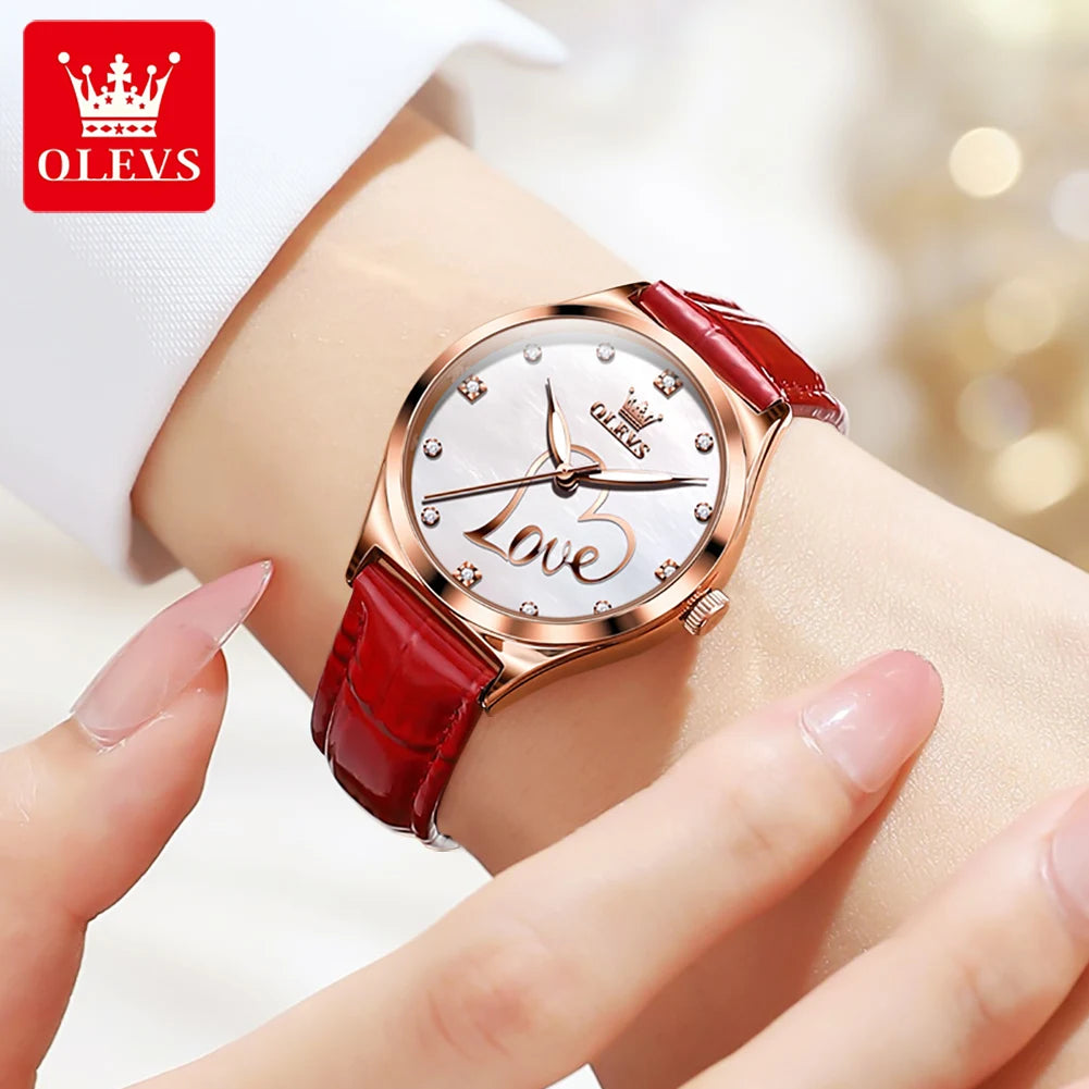 Jewellery   OLEVS Brand Watch Heart Shaped Waterproof Women's Quartz Watch 5580