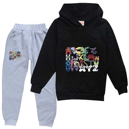 Boy  clothing   Alphabet lore Kids Clothing Sets Autumn Long Sleeves Sweatshirt Suits Boys Girls Hoodies+Pants Set Outfits Children Clothes