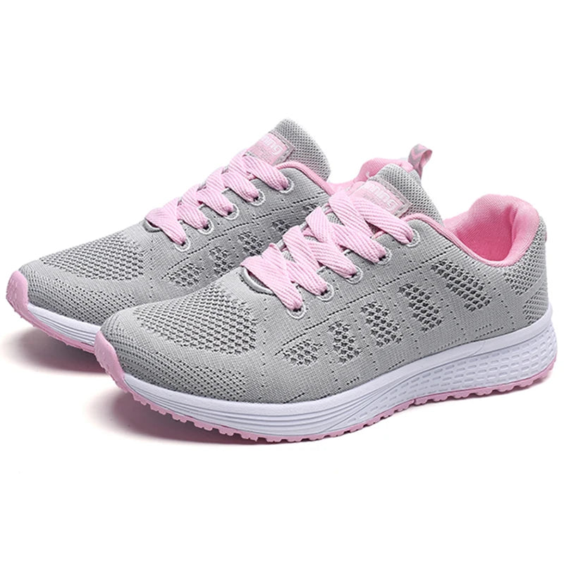 Woman shoes  New Breathable Women's Sneakers Fashion Comfortable  Sneakers Women Mesh Fabric Lace