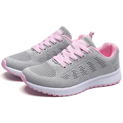 Woman shoes  New Breathable Women's Sneakers Fashion Comfortable  Sneakers Women Mesh Fabric Lace