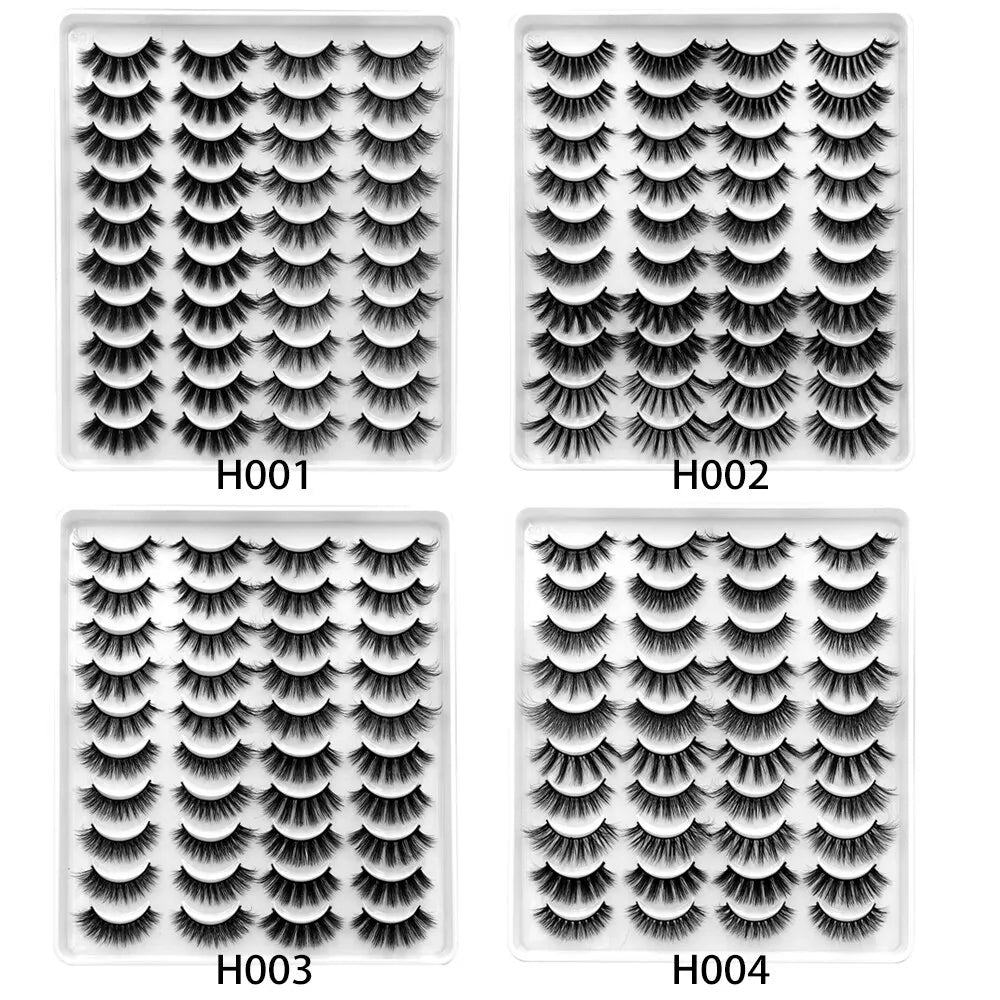 Makeup and face GROINNEYA 20 Pairs False Lashes 3D Mink Lashes Fluffy Dramatic Thick Volume Eyelashes Natural Lashes Fake Lashes Makeup