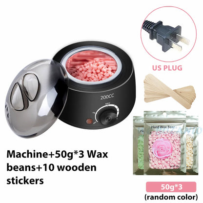 bathroom  200CC Wax Heater Warmer Hair Removal Machine For Hand Foot Body SPA Epilator Paraffin Wax Pot +Wax Beans + Wood Sticks