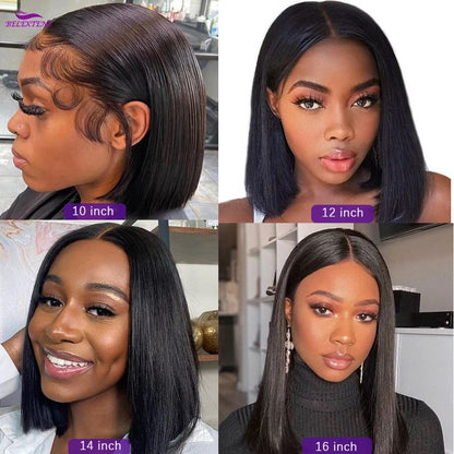 Crown & Glory Wigs 13x4 Bob Wig Human Hair Lace Front Wigs Human Hair Pre Plucked with Baby Hair 220% Density 10-16 inch Cheap Short Bob Hair Wigs