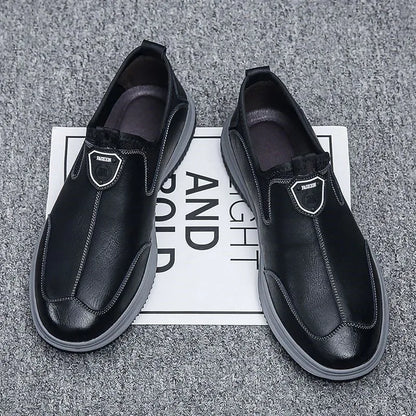 Men Shoes Leather Original Sewing Shoes New Men's Casual Leather Shoes Breathable Platform Loafers for Men 2023