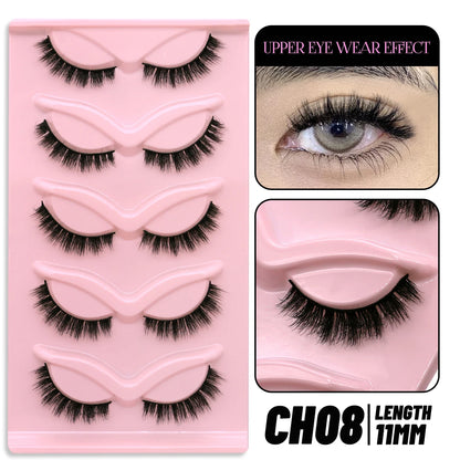 Makeup and face GROINNEYA Cat Eye Lashes Faux Mink Eyelashes Natural long Winged End Eye Elongated Eyelashes Faux Cils Eyelashes Extension