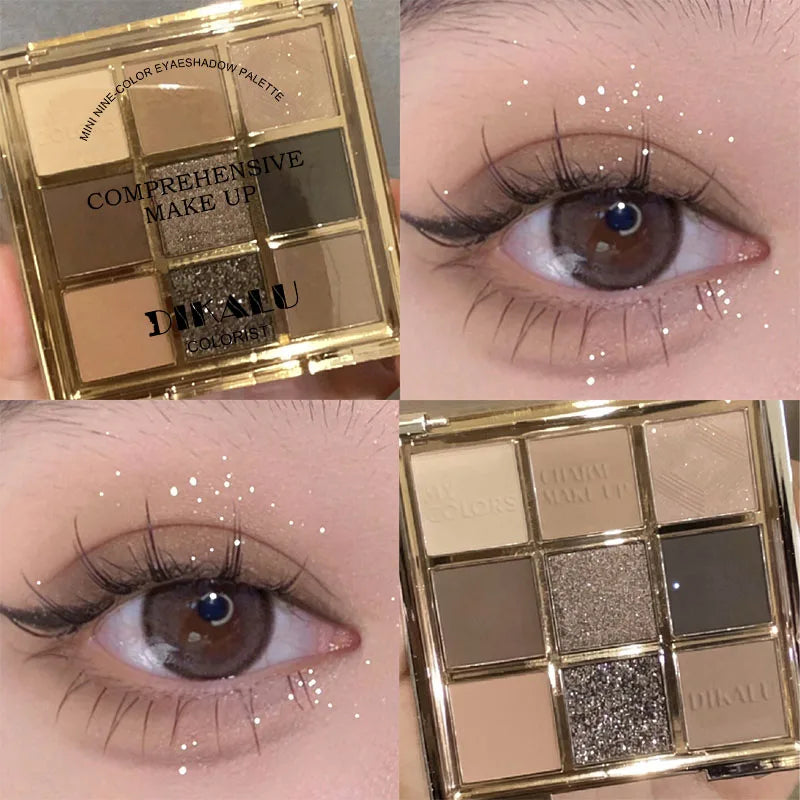 Makeup and face - 9-Color Eyeshadow Palette – Matte, Shimmer & Metallic Finishes