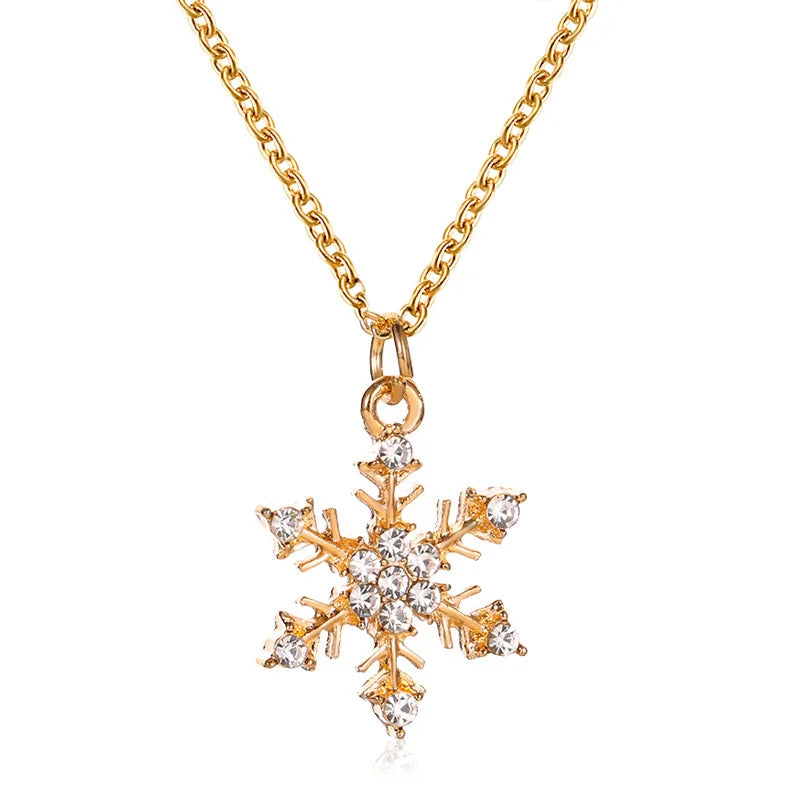 Jewellery   New Zircon Inlaid Snowflake Necklace with Female Instagram Style Creative Design Sense, Long Tassel Collarbone Chain