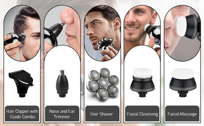 Bathroom  Electric Shaver 7D Floating Cutter Head Base Charging Portable Men Beard Trimmer Clipper Skull Shaver Waterproof Shaving