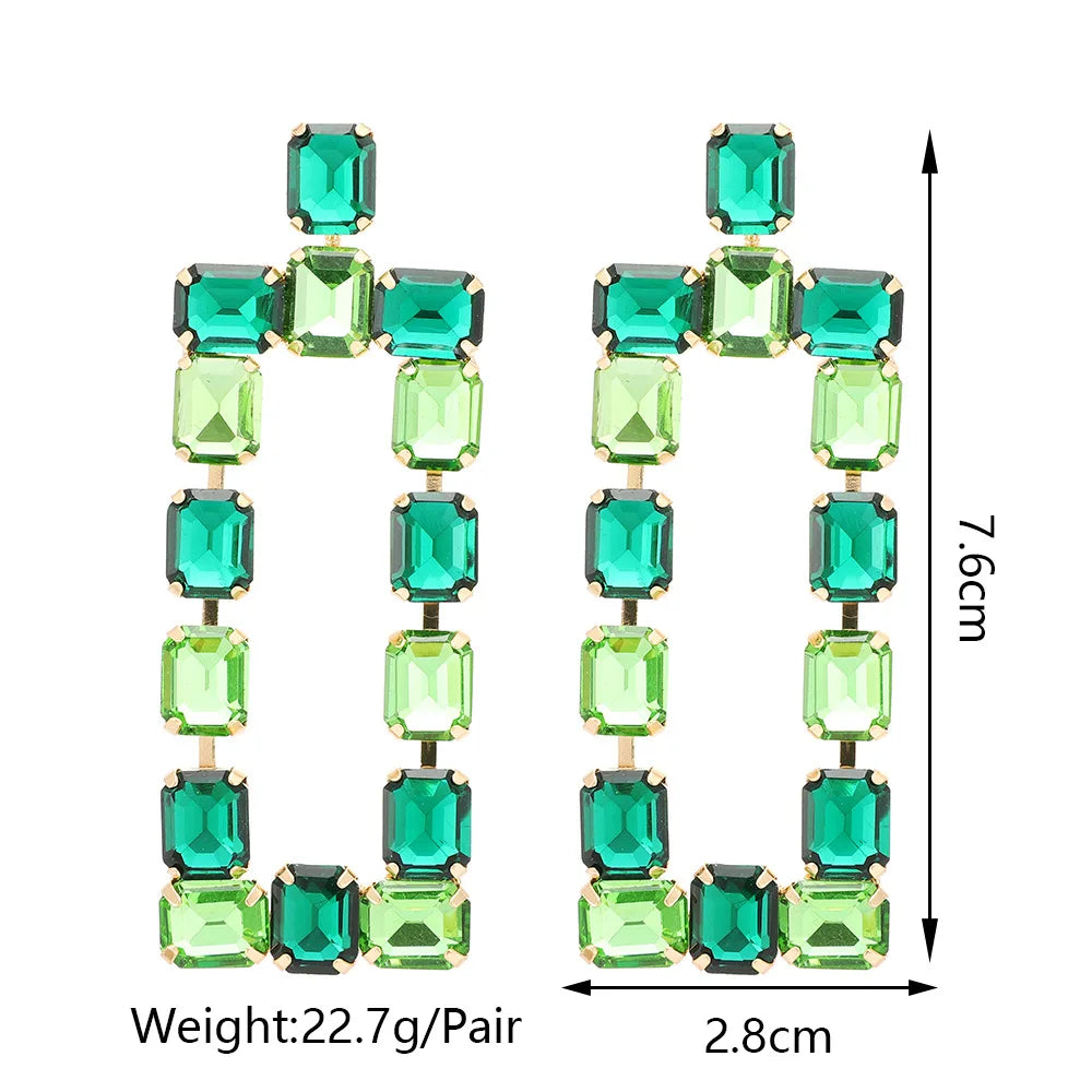 Jewellery   New Metal Rhinestone Geometric Earrings Home Party Fashion Dangle Earrings Women's Shining Statement Earrings Jewellery Wholesale