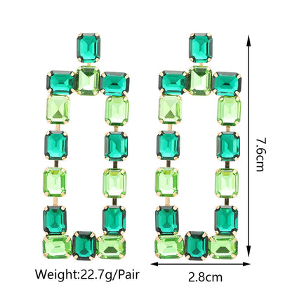 Jewellery   New Metal Rhinestone Geometric Earrings Home Party Fashion Dangle Earrings Women's Shining Statement Earrings Jewellery Wholesale