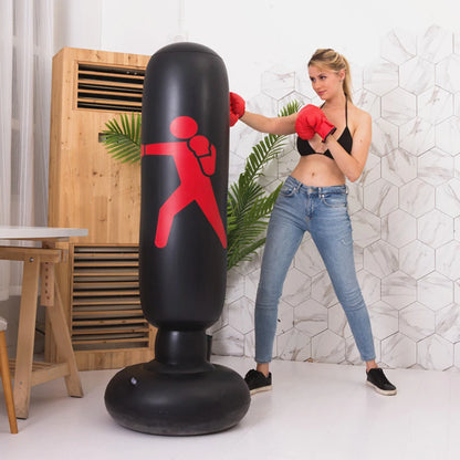 Fitness   160cm Inflatable Punching Bag Adults Kids PVC Boxing Sack Training Pressure Relief Exercise Punching Stand Fitness Equipment