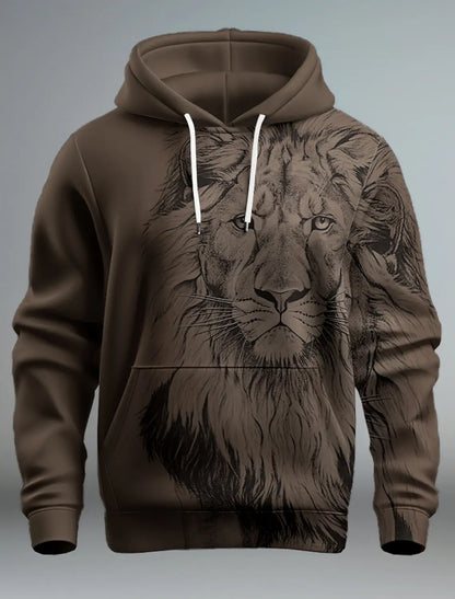 Men clothing  Graphic Lion Men's Fashion 3D Print Hoodie Streetwear Hoodies Long Sleeve