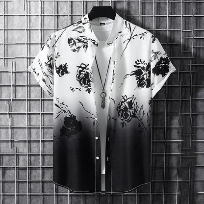 men clothing  Graffiti Blossom Printed Shirts For Men  Long Sleeve T Shirt