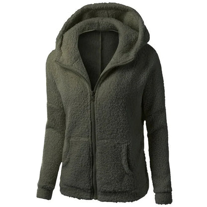 Woman clothing   Autumn Winter Warm Jacket Women hoodie Hooded 2024 Casual Female Hoodies Sweatershirt Zipper Coat Solid Soft Fleece Women Coat