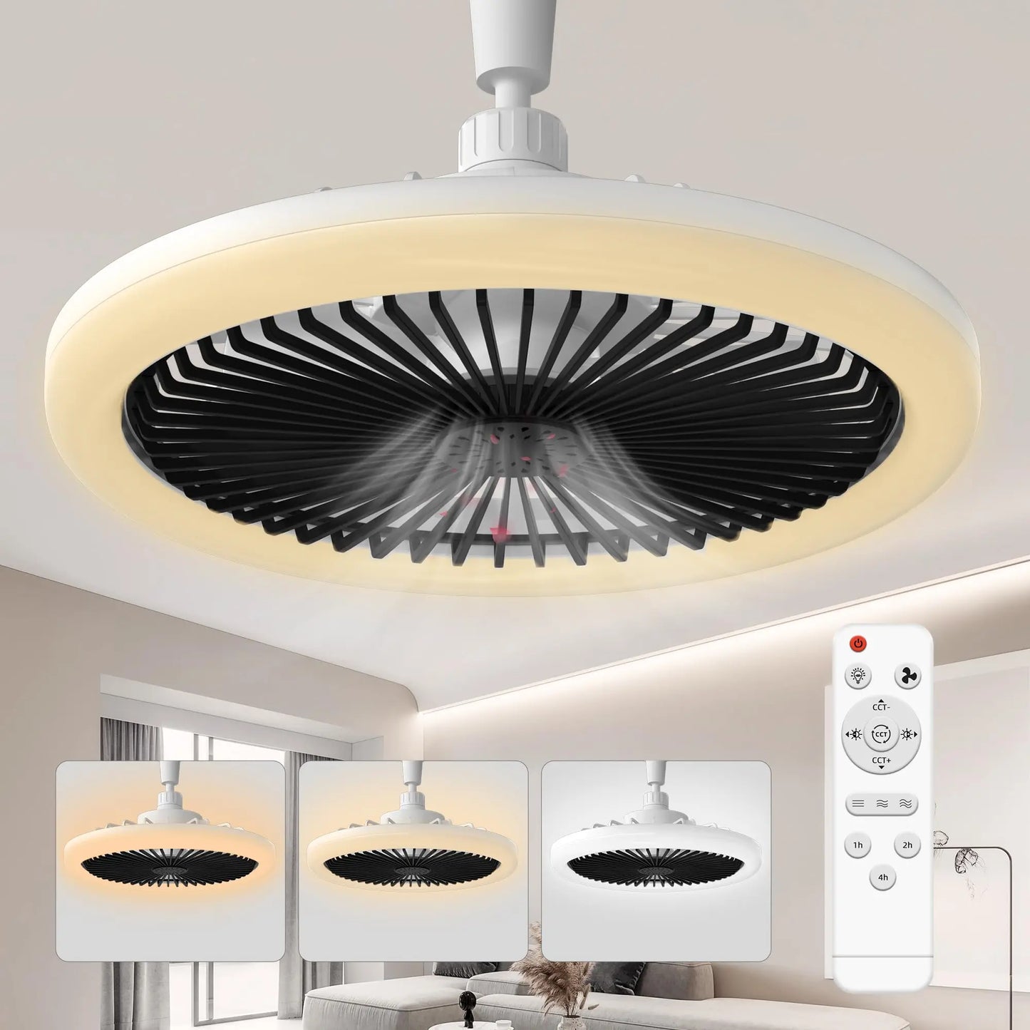 Living room Modern  ceiling fan with light LED Fan Light E27 Screw Fan Light Remote Control  Light Fan Ceiling Room decoration