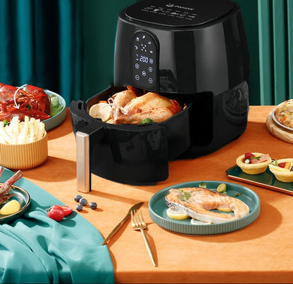 Kitchen 4.5L 6L Smart Electric Air Fryer Large Capacity Automatic Household Multi 360°Baking LED Touchscreen Deep Fryer Without Oil kitchen appliance