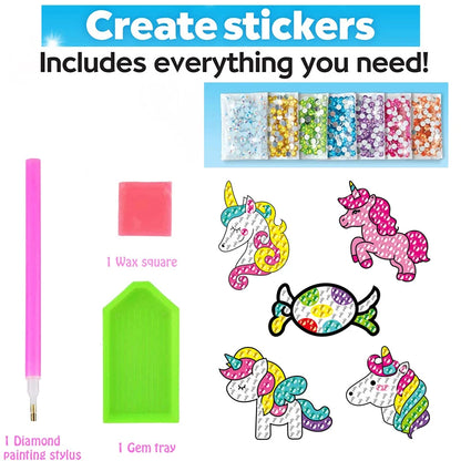 Toys 12 Create Big Gem Diamond Painting Sticker Kit Art Craft Girls Boys Unicorn Animal Sealife Magical Mosaic Dot Sticky Toys Gifts