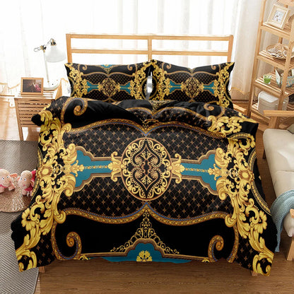 Bedroom  Seamless Chains Baroque Pattern  Bohemian Bedding Set Small Single Twin Double Queen King Cal King Size Bed Linen Set