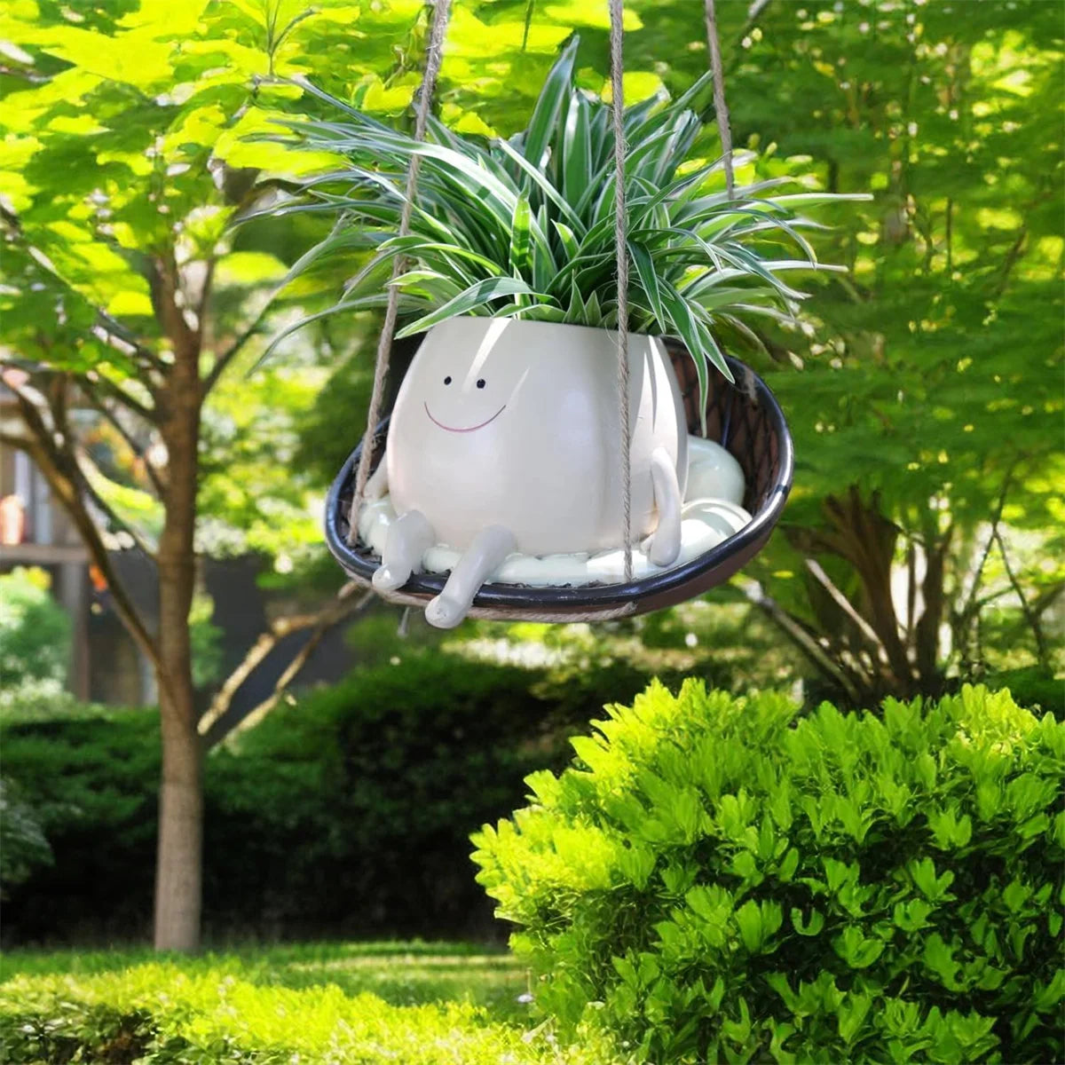 Outdoor Swing Face Planter Pot Planting Container Resin Wall Flowerpot Plant Growing Bowls Succulent  outdoor Pots Nursery Supplies Garden Décor