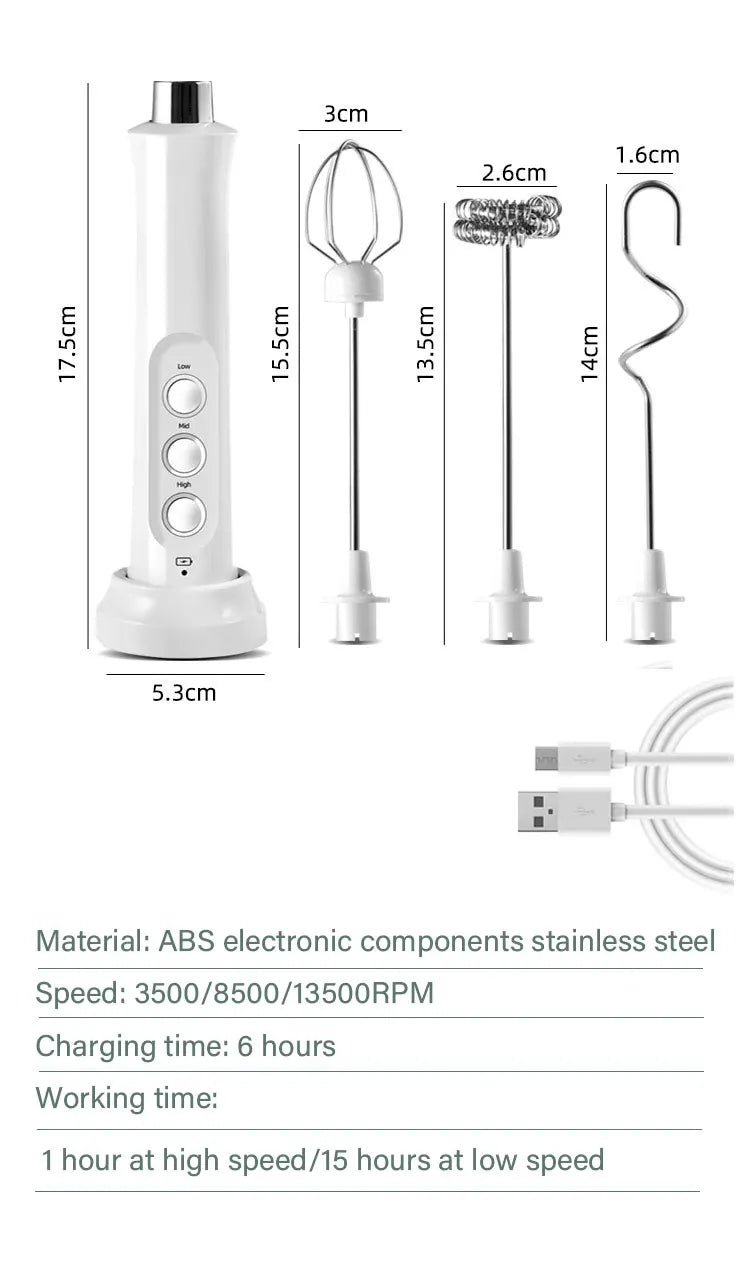 Kitchen  3 In 1 Portable Electric Milk Frother Mini Foam Maker Handheld Foamer High Speeds Drink Mixer Coffee Foamer Food Blender