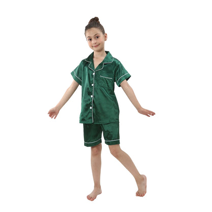 Girl clothing baby sleepwear kids pyjamas set teenager loungewear children home clothing boys silk satin pijamas girls nightgowns for party