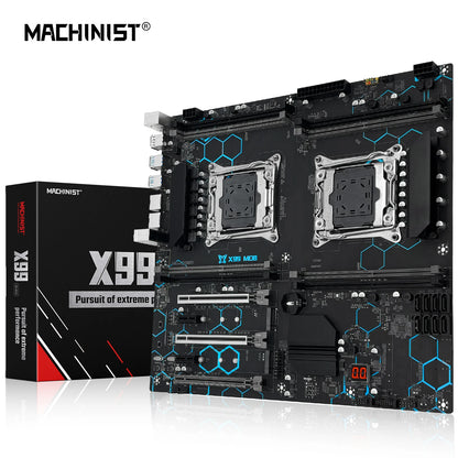 Laptop  MACHINIST X99 Dual CPU Motherboard LGA 2011-3 Support Dual Xeon Processor NVME SATA M.2 Slot 8 DDR4 RAM MAX 256G USB3.0 X99 MD8