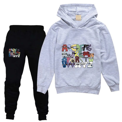 Boy  clothing   Alphabet lore Kids Clothing Sets Autumn Long Sleeves Sweatshirt Suits Boys Girls Hoodies+Pants Set Outfits Children Clothes