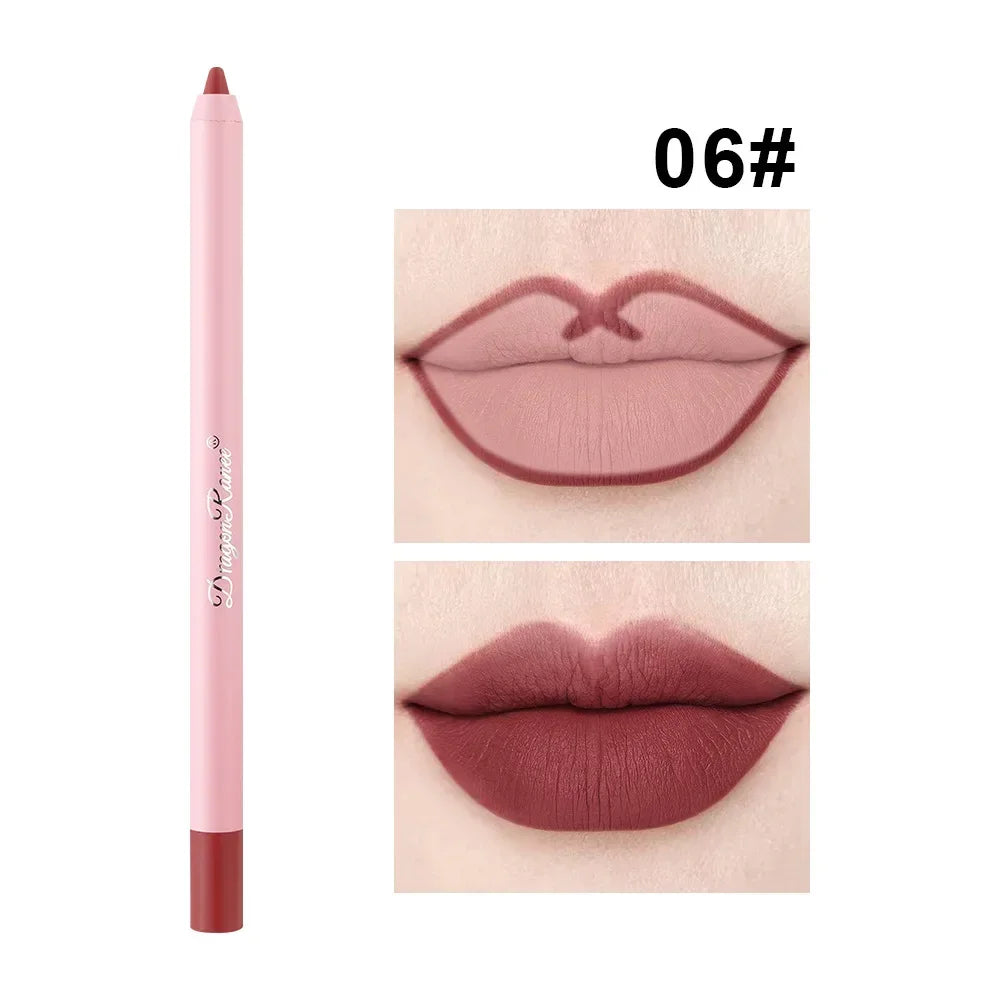 Makeup and face Lip Liner Pen Waterproof Matte 12 Color Outline Lip Shape Lip Plumper Lipstick Pencil Lasting Non-fading Velvet Lip-Liner Makeup