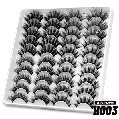 Makeup and face GROINNEYA 20 Pairs False Lashes 3D Mink Lashes Fluffy Dramatic Thick Volume Eyelashes Natural Lashes Fake Lashes Makeup