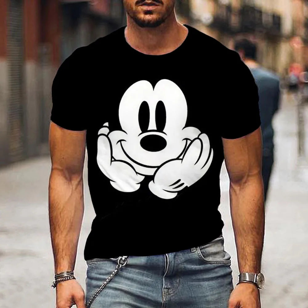 Men clothing   Disney Mickey Mouse 3D Print T-Shirt Summer Daily Loose Short Sleeve Tops Casual Tees Unisex Clothing Apparel