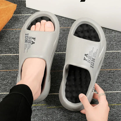 Men shoes New Summer Men Massage Slippers Sides Indoor   Sandals Beach Casual Shoes Soft Sole Slides Men Flip-flops Men's Sandals