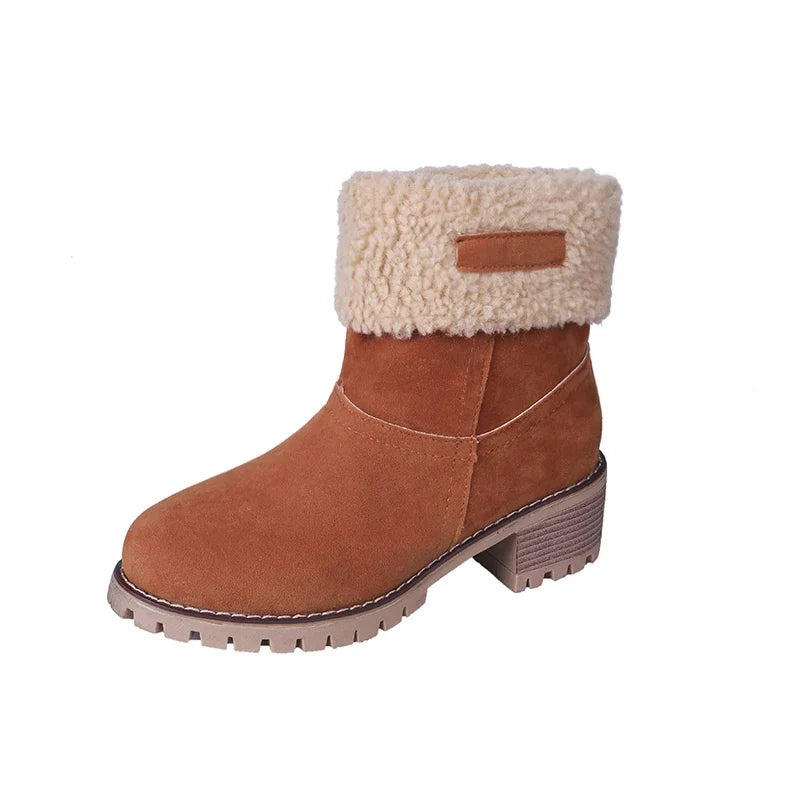 Woman shoes Winter New Boots Women Fur Warm Snow Boots Ladies Warm Wool Booties Ankle Boot Comfortable Shoes Casual Female Mid Calf Boots