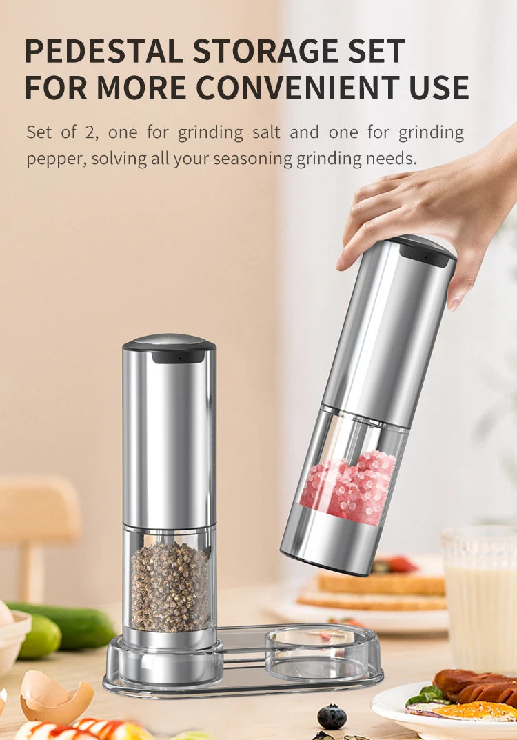 Kitchen  Electric Automatic Mill Pepper And Salt Grinder With LED  Adjustable Coarseness Partner Manufacturers kitchen appliance