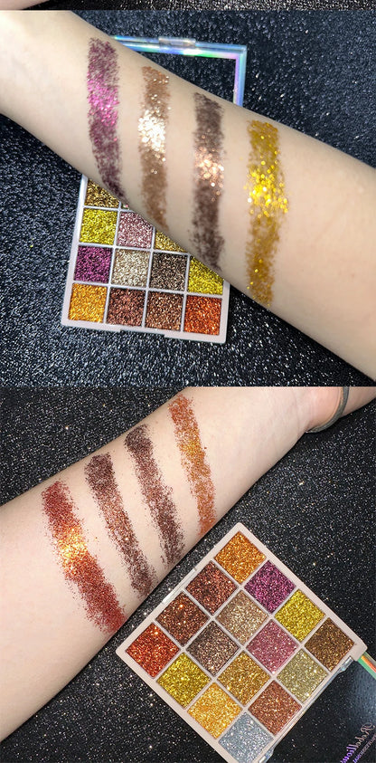 Makeup and face 16-color Eyeshadow Palette Shiny Gold Pearly Matte Glitter Eyeshadow