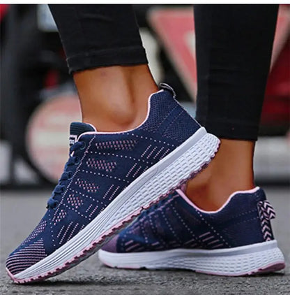 Woman shoes  New Breathable Women's Sneakers Fashion Comfortable  Sneakers Women Mesh Fabric Lace