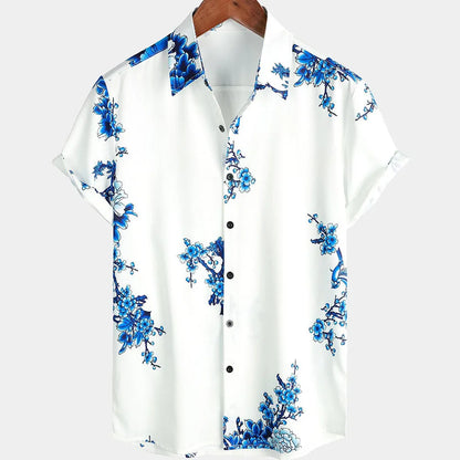 Men clothing  Sakura Pattern Shirt Unisex Shirt Hawaii Beach Shirts