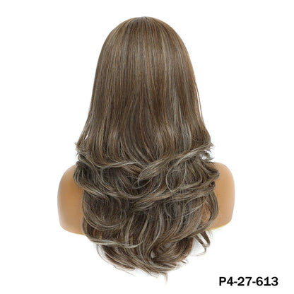 Crown & Glory Wigs T-Part Synthetic Lace Front Wigs Body Wave Highlight 13X4X1Female Lace Wig Omber Ginger Blonde Synthetic Wig with Baby Hair 22“