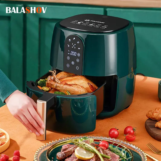 Kitchen 4.5L 6L Smart Electric Air Fryer Large Capacity Automatic Household Multi 360°Baking LED Touchscreen Deep Fryer Without Oil kitchen appliance