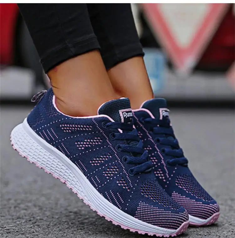 Woman shoes  New Breathable Women's Sneakers Fashion Comfortable  Sneakers Women Mesh Fabric Lace