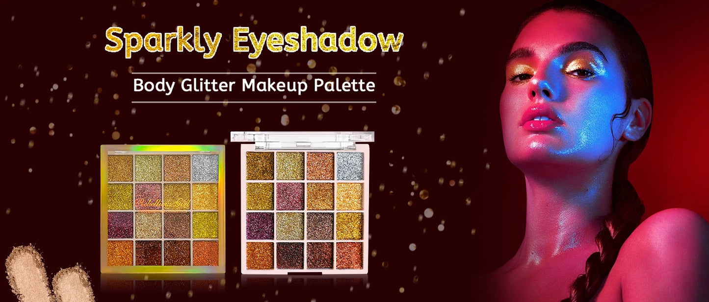 Makeup and face 16-color Eyeshadow Palette Shiny Gold Pearly Matte Glitter Eyeshadow