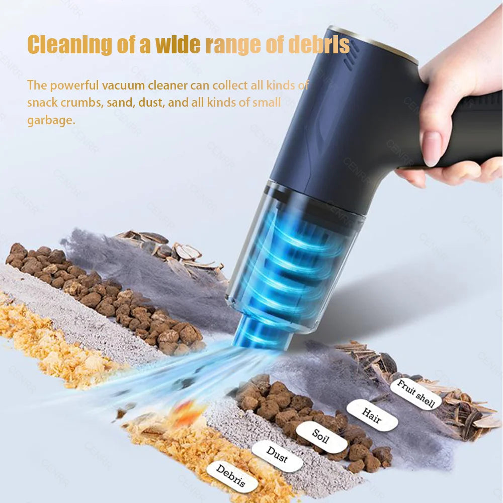 Car  CENRR 895000PA Car Vacuum Cleaner Portable Wireless Cleaner Powerful Strong Suction Handheld Cleaning Machine for Home Appliance