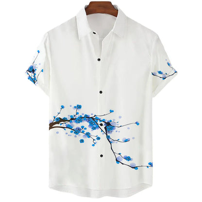 Men clothing  Sakura Pattern Shirt Unisex Shirt Hawaii Beach Shirts