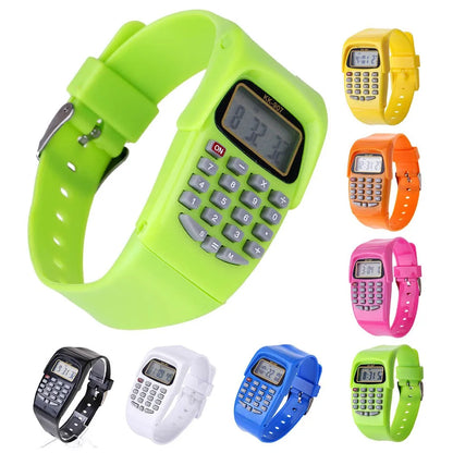 Jewellery   2 in 1 Fashion Digital Student Exam Special Calculator Watch Children Electronic Watch Time Calculator New Watch Mini Calculator