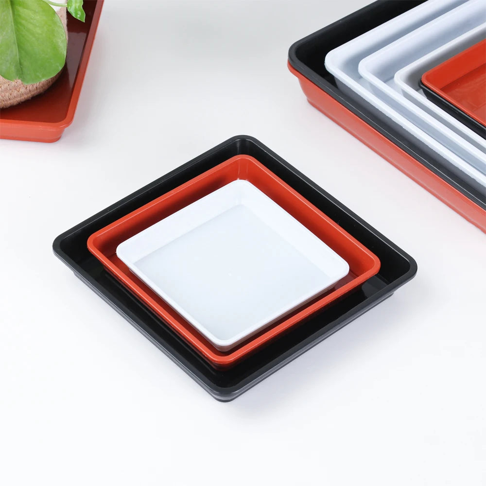 Outdoor 1Pcs Plastic Square Durable Indoor Outdoor Plastic Tray Saucers Drip Trays Plant Saucer