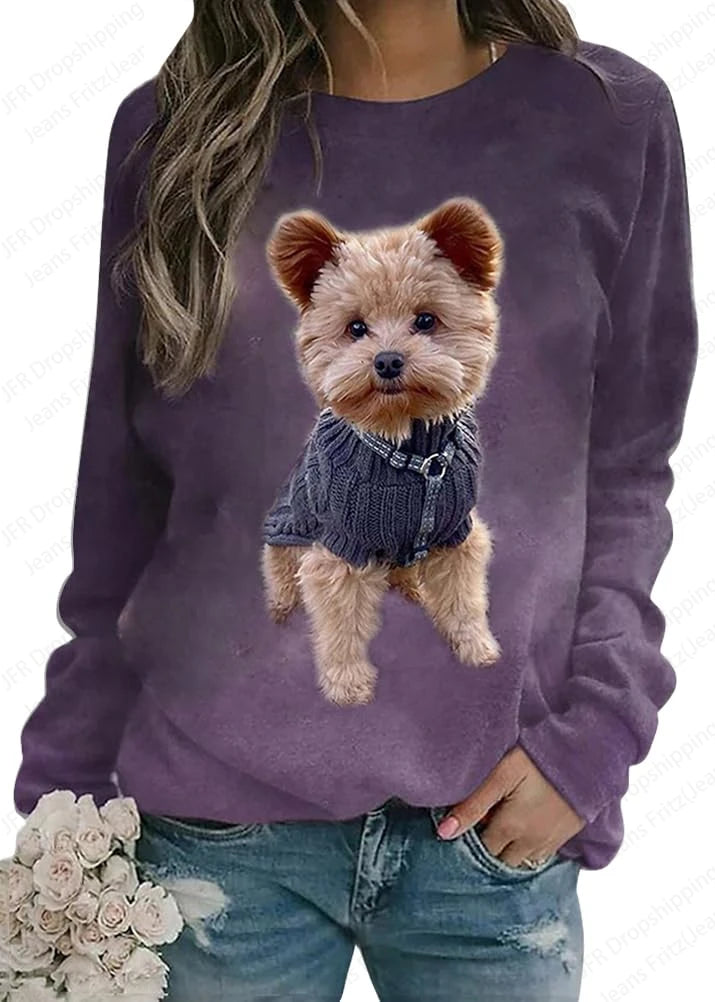 Woman clothing   Dog 3d Print Hoodies  Sweatshirt