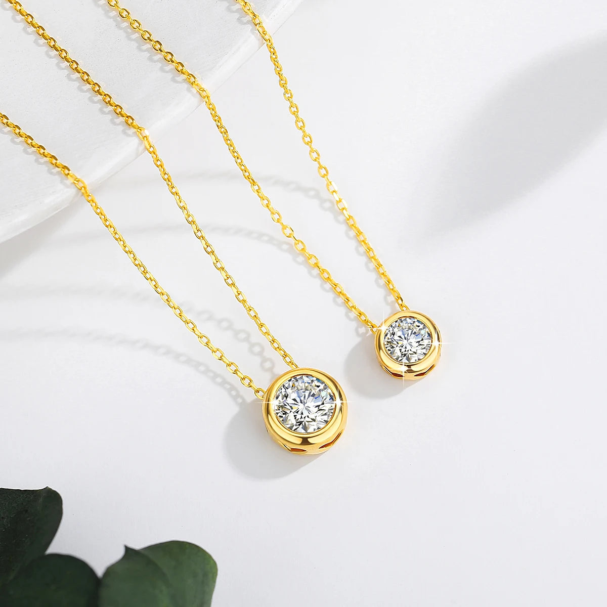 Jewellery   Moissanite Pendant 0.5ct Real 18k Gold Necklace Pure AU750 Diamond Fine Jewelry Wedding Anniversary