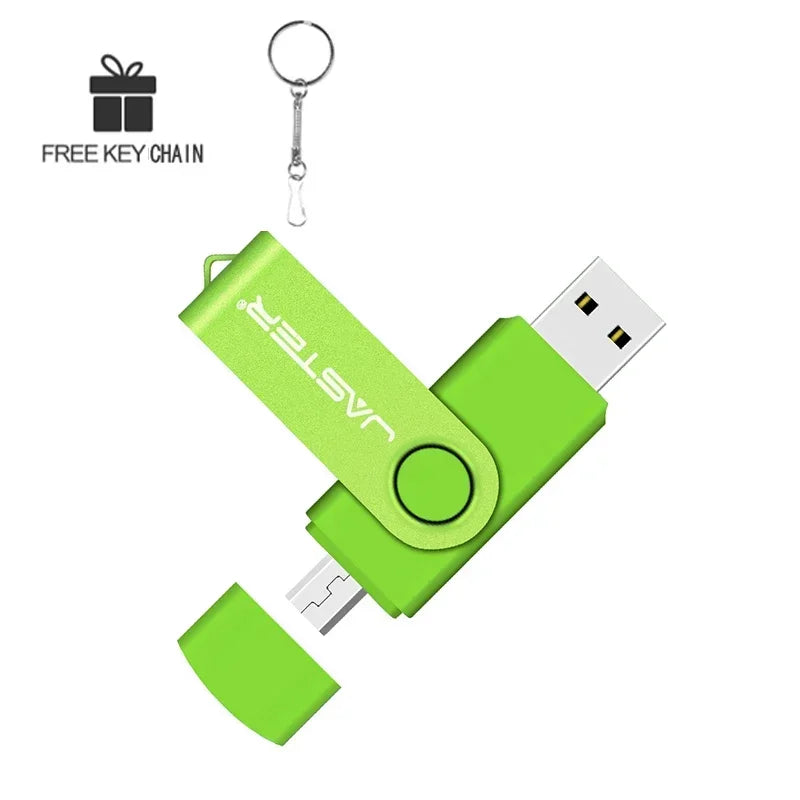 Laptop JADTER 2 IN 1 USB Flash Drive 128GB Key Chain Pen Drive 64GB Rotatable Memory Stick 32GB OTG for Phone U Disk Creative Gift 16GB