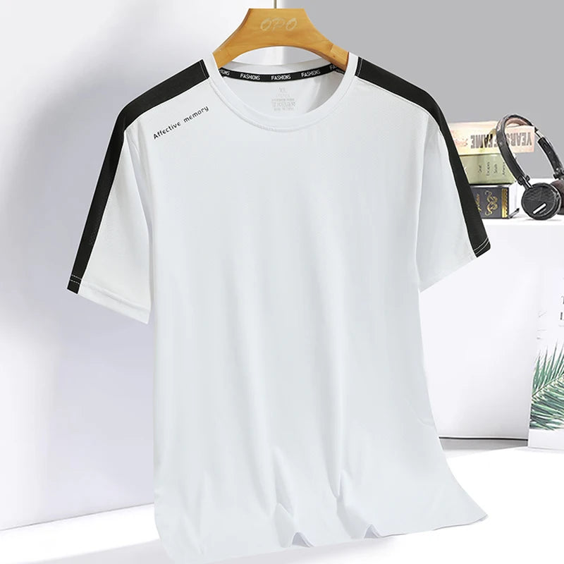 Men clothing  Ice Silk Thin Short Sleeve Quick Drying T-shirt for Men