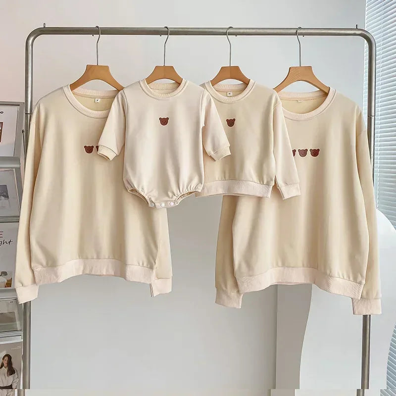 Girl clothing Parent-child Matching Clothes for Whole Family Dad Mom and Daughter Son Clothing Bodsyuit Sweatshirts Autumn Korean Fashion